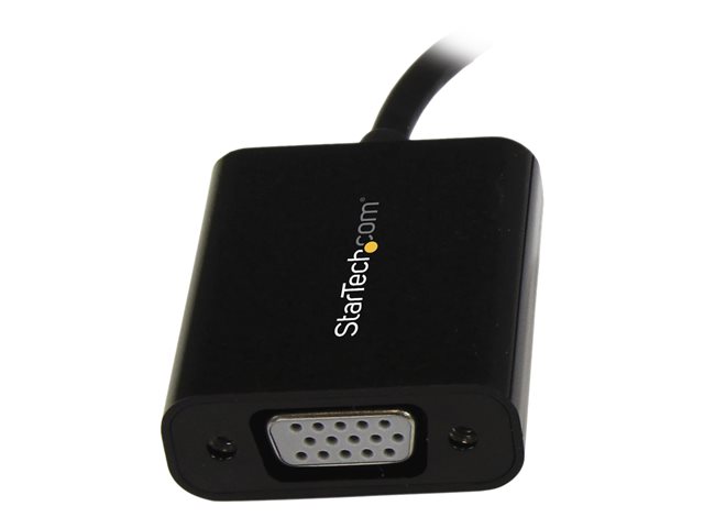 StarTech Adaptador Mini DisplayPort a VGA MDP2VGA2, Convertidor Activo con Resolución Full HD 1920x1200, Compatible con Mac y PC, Conector Mini DP Macho a VGA Hembra, Negro