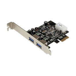 StarTech.com Adaptador Tarjeta Controladora PCI Express 2 Puertos USB 3.0 con UASP, PCIe USB 3.2 Gen 1, Full/Low Profile, Incluye Cable SATA - µPD720202