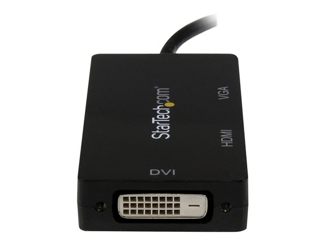Startech Adaptador Mini DisplayPort (Mini DP) a VGA, DVI, HDMI - Convertidor 3 en 1, Cable de 27 cm, Resolución 1920x1200, 1080p Full HD, 7.1 Audio