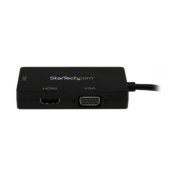 StarTech.com Adaptador 3 en 1 Mini DisplayPort a HDMI, VGA y DVI, Negro
