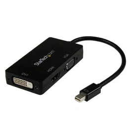 Startech Adaptador Mini DisplayPort (Mini DP) a VGA, DVI, HDMI - Convertidor 3 en 1, Cable de 27 cm, Resolución 1920x1200, 1080p Full HD, 7.1 Audio