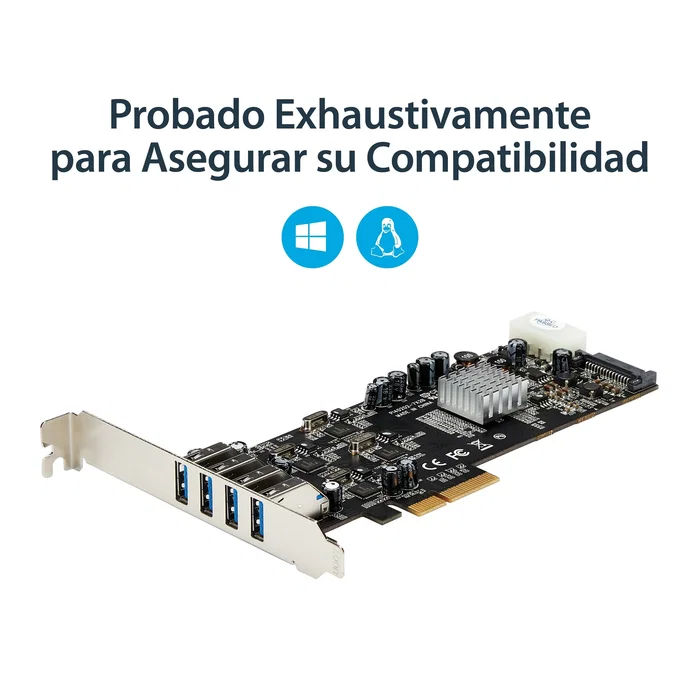 StarTech PEXUSB3S44V Tarjeta PCI Express con 4 Puertos USB 3.2 Gen 1