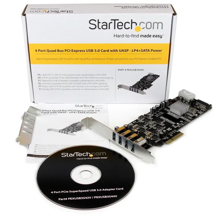 StarTech PEXUSB3S44V Tarjeta PCI Express con 4 Puertos USB 3.2 Gen 1