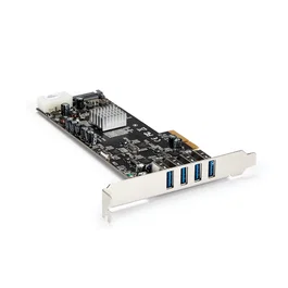 StarTech.com Adaptador PCI Express PCI-E 4 Puertos USB 3.0 UASP 2 Canales 5Gbps con Alimentación Molex SATA