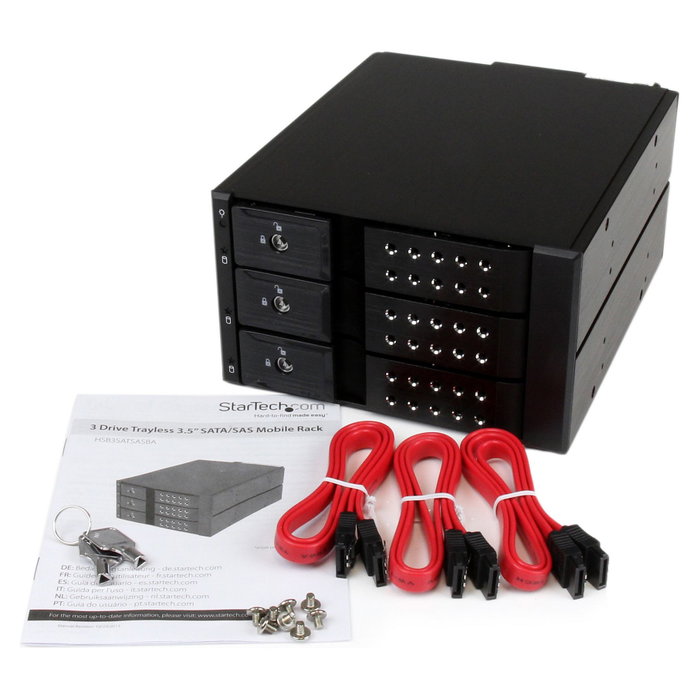 StarTech.com Backplane Móvil con 3 Bahías Hot-Swap para Discos SATA/SAS de 3.5 pulgadas HSB3SATSASBA StarTech.com Backplane Móvil con 3 Bahías Hot-Swap para Discos SATA/SAS de 3.5 pulgadas HSB3SATSASBA
