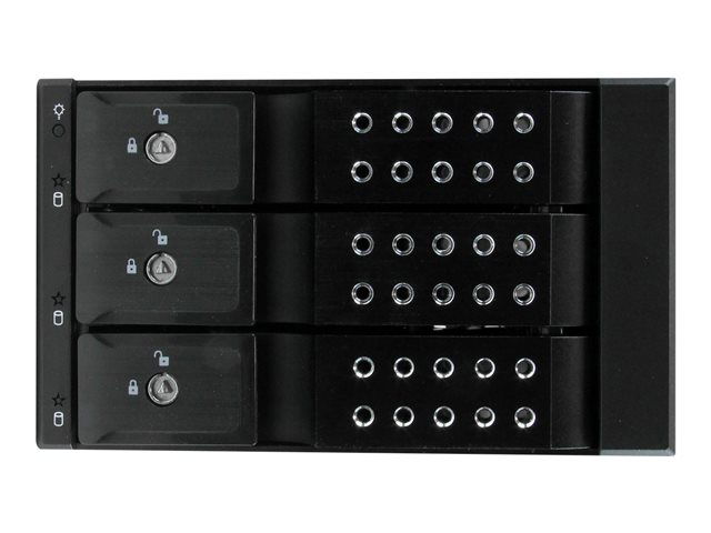 Startechcom Rack Móvil para 3 Discos Duros de 3.5" Hot Swap, SATA III 6 Gb/s, Bastidor Transportable en Aluminio, Compatible con Bahías 5.25", Incluye Cables (Ref: 25SAT35HDD)