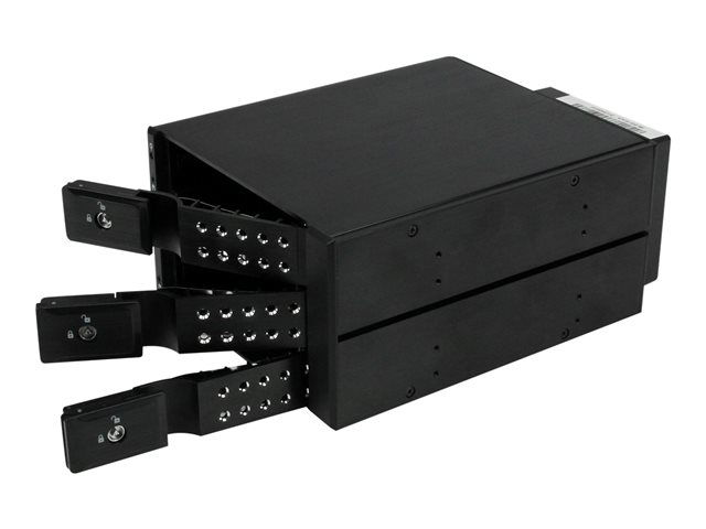 Startechcom Rack Móvil para 3 Discos Duros de 3.5" Hot Swap, SATA III 6 Gb/s, Bastidor Transportable en Aluminio, Compatible con Bahías 5.25", Incluye Cables (Ref: 25SAT35HDD)
