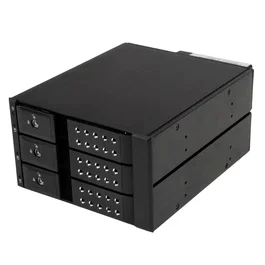 StarTech.com Backplane de 3 bahías hot-swap para discos SATA/SAS de 3,5 pulgadas, Negro