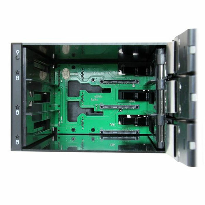 Startechcom Rack Móvil para 3 Discos Duros de 3.5" Hot Swap, SATA III 6 Gb/s, Bastidor Transportable en Aluminio, Compatible con Bahías 5.25", Incluye Cables (Ref: 25SAT35HDD)