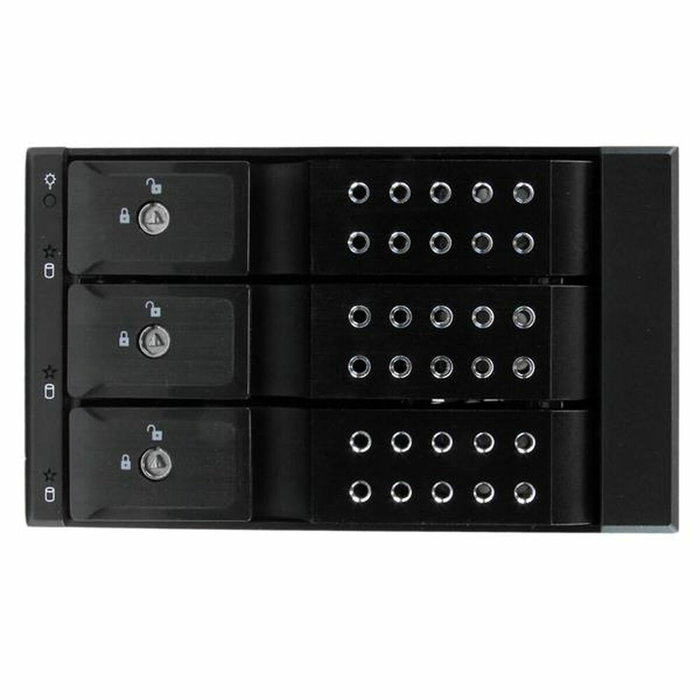 Startechcom Rack Móvil para 3 Discos Duros de 3.5" Hot Swap, SATA III 6 Gb/s, Bastidor Transportable en Aluminio, Compatible con Bahías 5.25", Incluye Cables (Ref: 25SAT35HDD)