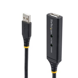 Startech Cable de Extensión USB 2.0 Activo 10m USB2AAEXT10M - Alargador Amplificado USB-A Macho a USB-A Hembra, Blindado, Plug and Play, Incluye Adaptador de Alimentación