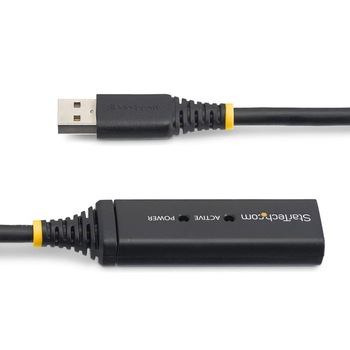 Startech Cable de Extensión USB 2.0 Activo 10m USB2AAEXT10M - Alargador Amplificado USB-A Macho a USB-A Hembra, Blindado, Plug and Play, Incluye Adaptador de Alimentación