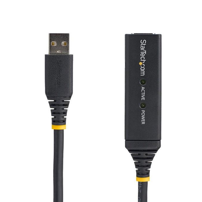 Startech Cable de Extensión USB 2.0 Activo 10m USB2AAEXT10M - Alargador Amplificado USB-A Macho a USB-A Hembra, Blindado, Plug and Play, Incluye Adaptador de Alimentación