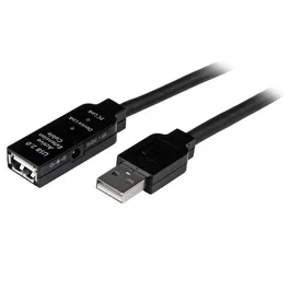 Startech Cable de Extensión USB 2.0 Activo 10m USB2AAEXT10M - Alargador Amplificado USB-A Macho a USB-A Hembra, Blindado, Plug and Play, Incluye Adaptador de Alimentación