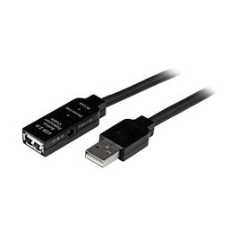 StarTech Cable de Extension Activo USB 2.0 de 25 m Macho a Hembra, Alargador Amplificado con Repetidor de Señal