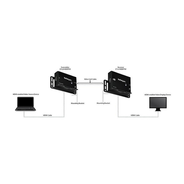 Startech Extensor HDMI HDBaseT 4K 100m ST121HDBTPW Negro