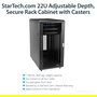 StarTech Armario Rack para Servidores 22U 19" Independiente con Ruedas, 4 Columnas, Cerradura, 800 kg Capacidad, Ajustable - 22HE Serverschrank