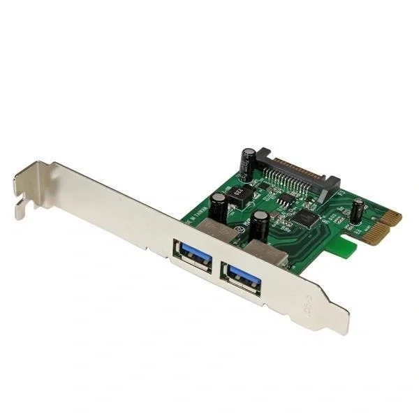 StarTech.com Tarjeta PCI Express 2 Puertos USB 3.0 SuperSpeed con UASP y Alimentación SATA - Adaptador Interno PCIe 2.0 Perfil Bajo StarTech.com Tarjeta PCI Express 2 Puertos USB 3.0 SuperSpeed con UASP y Alimentación SATA - Adaptador Interno PCIe 2.0 Perfil Bajo