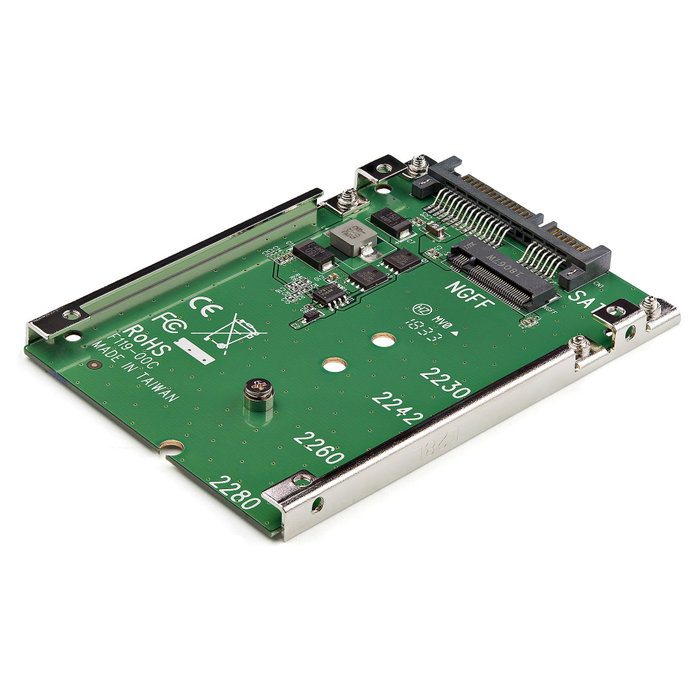 StarTech.com Adaptador de SSD M.2 NGFF a 2.5 Pulgadas SATA, Convertidor SATA III 6 Gbps, Compatible con SATA M.2, Incluye Tornillos y Bracket Abierto, Color Verde