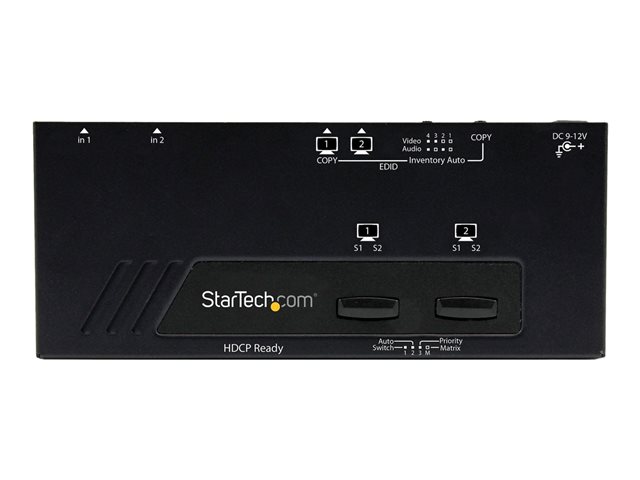 Startechcom VS222HDQ Switch Matricial HDMI 2x2 4K UHD con Conmutado Automático