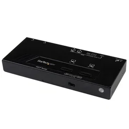 StarTech.com Switch Matricial HDMI 2x2 - Conmutador Matrix con Auto y Prioridad, 1080p, Aluminio, Negro