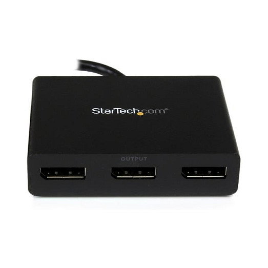 StarTech.com Hub MST de 3 Puertos DisplayPort 1.2 - Divisor Splitter para 3 Monitores DP a 2x DisplayPort 4K 30Hz 1x 1080p - Alimentado por USB