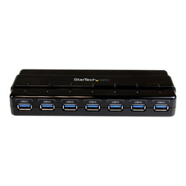 StarTechcom Hub USB 3.0 de 7 Puertos Modelo ST7300USB3B SuperSpeed para Escritorio con Alimentación Externa y Compatibilidad Versátil Plug and Play
