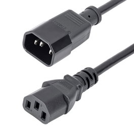 StarTech.com Cable de Alimentación IEC C14 a IEC C13 PXT1001M - Cable de Extensión 1 Metro (10A, 125V)