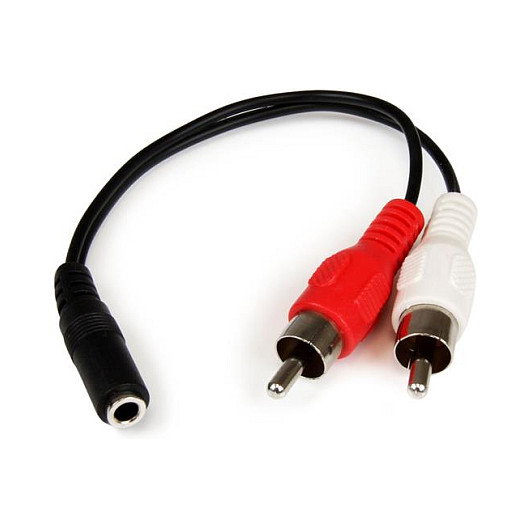 StarTech.com Cable Adaptador de Audio Estéreo Mini Jack 3,5mm Hembra a 2x RCA Macho (15cm)