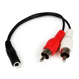 StarTech Adaptador de Audio Estéreo Cable 3.5mm Hembra a 2x RCA Macho 0.15 m / 15 cm