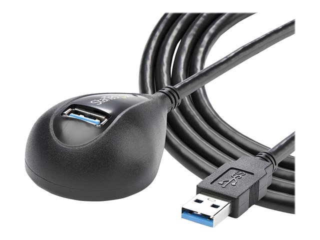 StarTech.com Cable de Extensión USB 3.2 Gen 1 de 1,5 m, USB A Macho a Hembra Angular, Negro