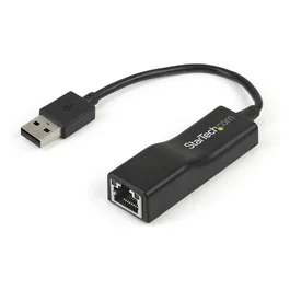 StarTech Adaptador Externo USB 2.0 a Ethernet Fast Ethernet 10/100 Mbps LAN RJ-45, Negro, Compatible con Windows, Mac, Linux, ChromeOS