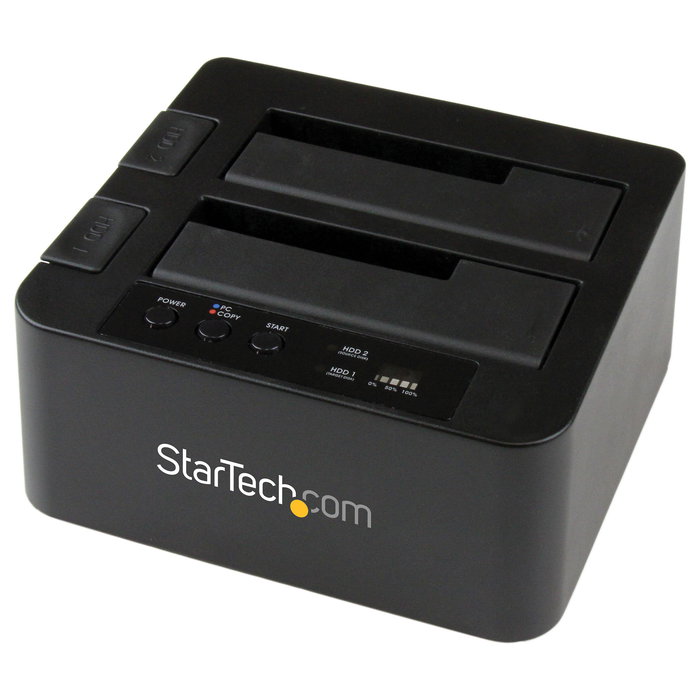 StarTech.com Duplicador USB 3.0/eSATA de Discos Duros de 2 Bahías para HDD/SSD SATA III de 2.5/3.5" - Estación de Acoplamiento Independiente, 1 Copia, Hasta 8 TB