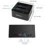 StarTech.com Duplicador USB 3.0/eSATA de Discos Duros de 2 Bahías para HDD/SSD SATA III de 2.5/3.5" - Estación de Acoplamiento Independiente, 1 Copia, Hasta 8 TB