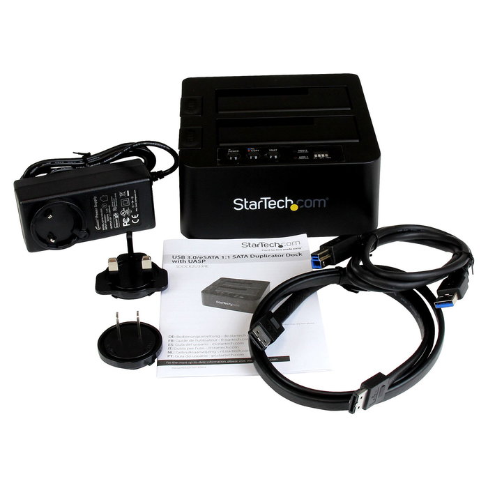 StarTech.com Duplicador USB 3.0/eSATA de Discos Duros de 2 Bahías para HDD/SSD SATA III de 2.5/3.5" - Estación de Acoplamiento Independiente, 1 Copia, Hasta 8 TB