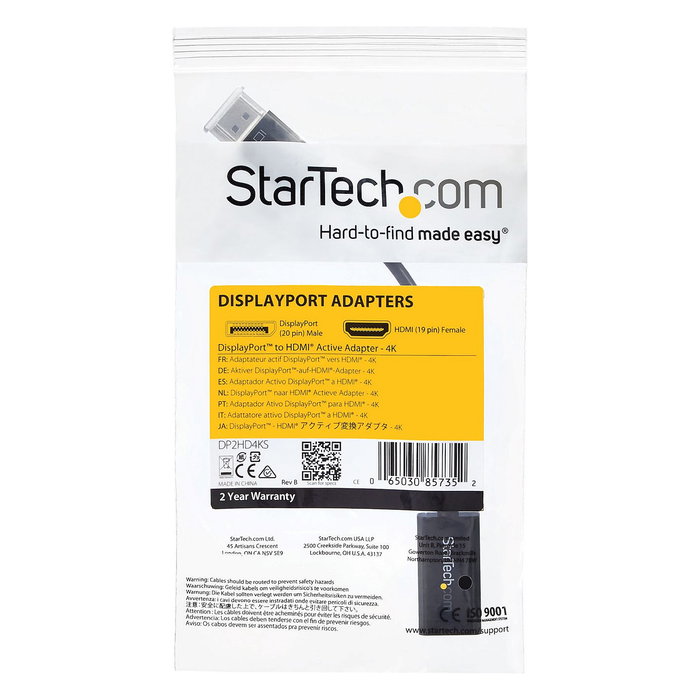 Cable HDMI Startech DP2HD4KS 150 cm Negro Cable HDMI Startech DP2HD4KS 150 cm Negro