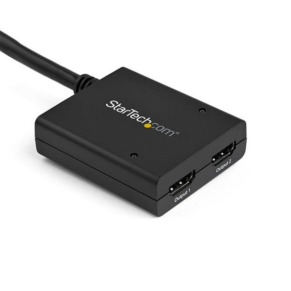 StarTech ST122HD4KU Multiplicador de Vídeo HDMI de 2 Puertos 4K30 Negro