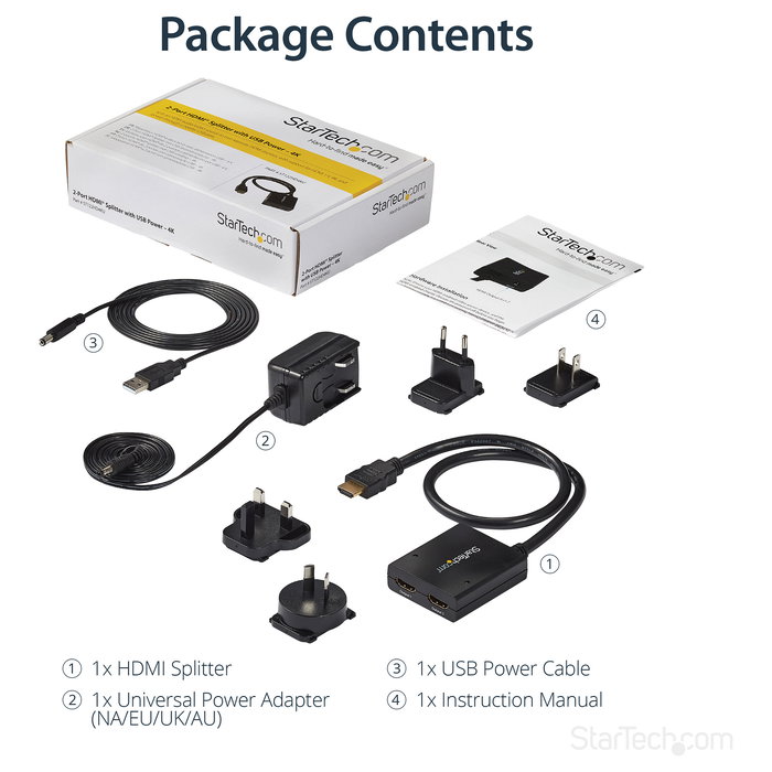Adaptador HDMI a 2 x HDMI Startech ST122HD4KU