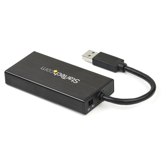 StarTech.com ST3300GU3B Hub USB 3.2 Gen 1 con Ethernet Gigabit y 3 Puertos USB, Aluminio, Negro StarTech.com ST3300GU3B Hub USB 3.2 Gen 1 con Ethernet Gigabit y 3 Puertos USB, Aluminio, Negro