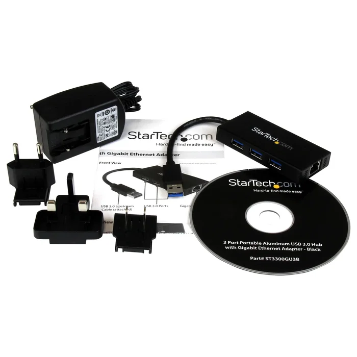 StarTech Hub USB 3.2 Gen 1 con Ethernet Gigabit y 3 puertos USB, Negro StarTech Hub USB 3.2 Gen 1 con Ethernet Gigabit y 3 puertos USB, Negro