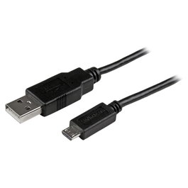 StarTech Cable USB 2.0 Micro-USB, Conector USB A Macho a Micro-USB B Macho, 2 metros, 480 Mbps, Negro, Plug and Play