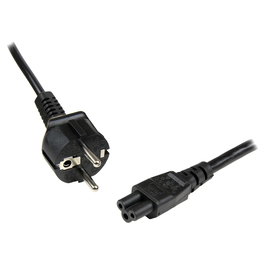 StarTech.com Cable de Alimentación para Portátil 1m, CEE7/7 Schuko EU a C5 Hoja de Trébol, 2.5A 250V, 3 Conductores, Negro, Certificación VDE