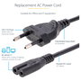 StarTech.com Cable de Alimentación para Portátiles 1m, Enchufe UE a C7, 2.5A 250V, Negro, H03VVH2-F, 18 AWG