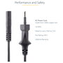 StarTech.com Cable de Alimentación para Portátiles 1m, Enchufe UE a C7, 2.5A 250V, Negro, H03VVH2-F, 18 AWG