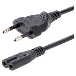 StarTech.com Cable de Alimentación para Portátiles 1m, Enchufe UE a C7, 2.5A 250V, Negro, H03VVH2-F, 18 AWG