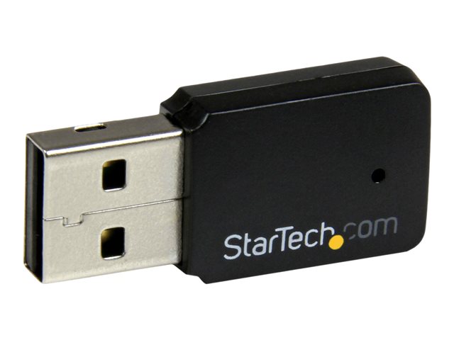 StarTech Adaptador WiFi USB 2.0 AC600 Dual Band USB433WACDB - 433 Mbps, 2.4GHz/5GHz, IEEE 802.11ac, Compatible Windows/macOS, Plug & Play