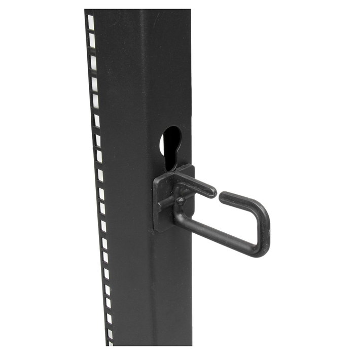 StarTech 25U Rack de Servidor de 4 Postes de Marco Abierto Ajustable 56-100 cm de Profundidad con Ruedas, Niveladores, Ganchos para Cable, Negro, 544.3 kg de Capacidad