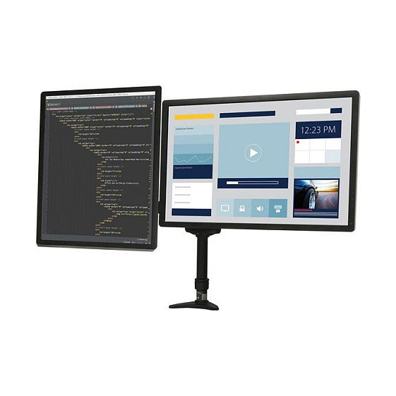StarTech.com Soporte Brazo Articulado Dual para 2 Monitores, 13.6 kg, 12 a 24 Pulgadas, VESA 100x100, Abrazadera Escritorio, Negro