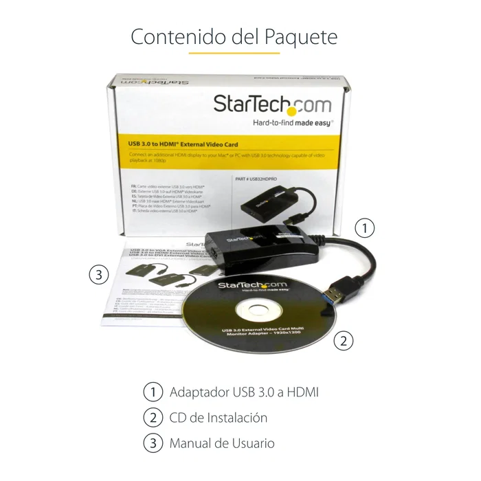StarTech USB 3.0 a HDMI Adaptador Gráfico Externo DisplayLink StarTech USB 3.0 a HDMI Adaptador Gráfico Externo DisplayLink