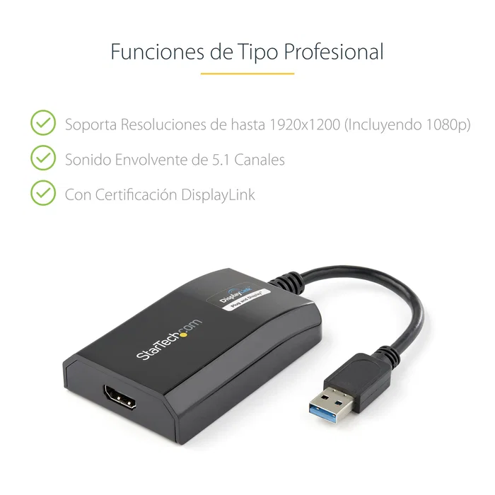 StarTech USB 3.0 a HDMI Adaptador Gráfico Externo DisplayLink StarTech USB 3.0 a HDMI Adaptador Gráfico Externo DisplayLink